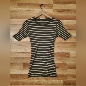 simply merino fitted t shirt stripes